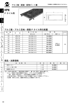 P タイル用 アルミ製・アルミ目地・樹脂 P タイル用化粧蓋 部品・加算価格