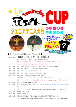 第1回てにんちゅカップジュニアテニス大会チラシ