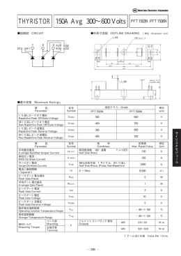 THYRISTOR 150A Avg 300∼600 Volts PFT1503N PFT1506N