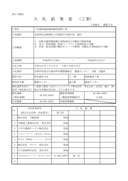【入札結果】ごみ破砕施設破砕機等修理工事について