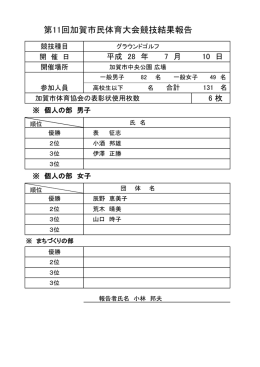 グラウンドゴルフ - 加賀市体育協会