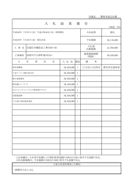 入 札 結 果 報 告