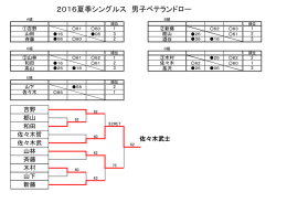 2016夏季シングルス 男子ベテランドロー