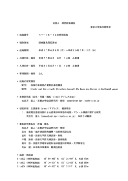 淡青丸 研究航海報告 東京大学海洋研究所 * 航海番号 KT－08－12次