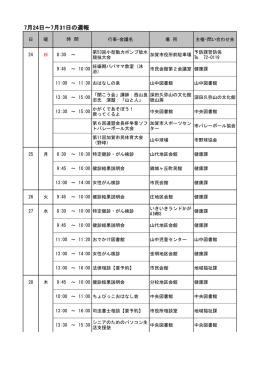 7月24日～7月31日の週報