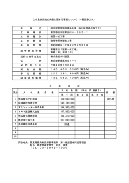 落札 - 関東財務局