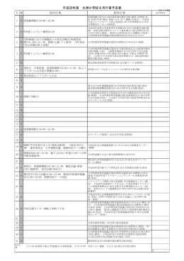 平成28年度 大神小学校8月行事予定表