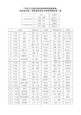 「平成 28 年度札幌市教育研究推進事業」 校長会