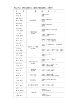 豊橋市高齢者福祉・介護保険事業運営委員会 委員名簿( pdf/56KB )