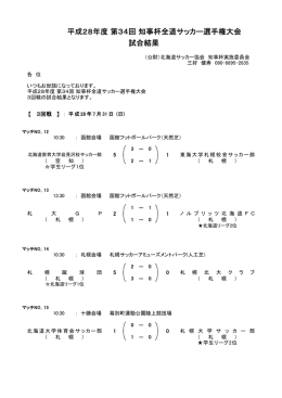 3回戦結果 - 北海道サッカー協会