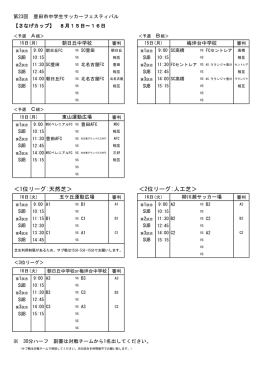 ＜1位リーグ:天然芝＞ ＜2位リーグ:人工芝＞