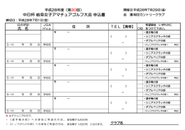 中日杯 岐阜女子アマチュアゴルフ大会 申込書