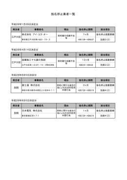 指名停止業者一覧