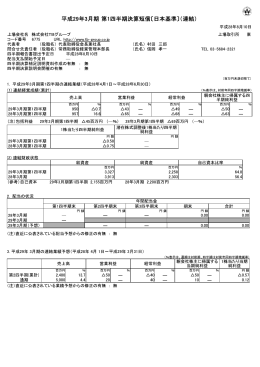 平成29年3月期第1四半期決算短信のお知らせ