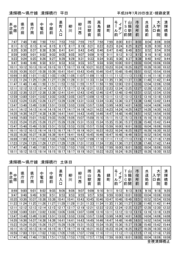 清輝橋～県庁線 清輝橋行 平日 清輝橋～県庁線 清輝橋行 土休日