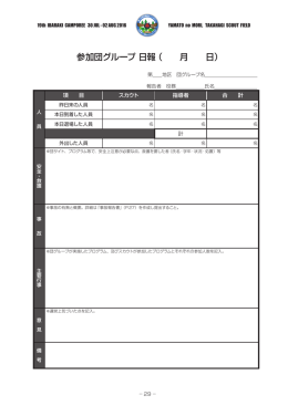 参加団グループ 日報 （ 月 日）