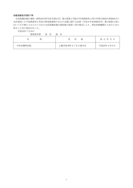 生活保護法及び中国残留邦人等支援法に基づく指定医療機関の休止届