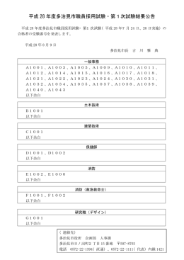 合格者の受験番号（PDF：111KB）