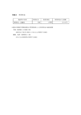 別紙3 利用料金