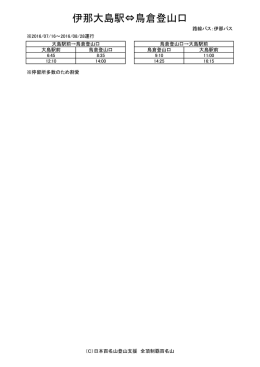 伊那大島駅⇔鳥倉登山口 - 日本百名山登山支援 全頂制覇百名山