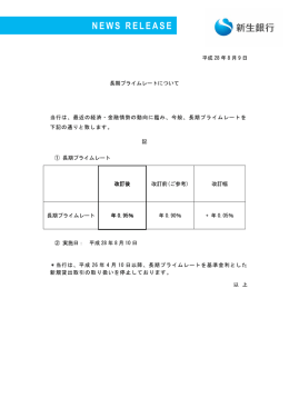 2016年8月9日 長期プライムレートについて