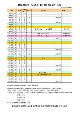 2016年08月走行日程表