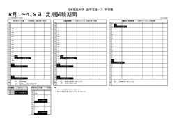 8月1～4、8日 定期試験期間
