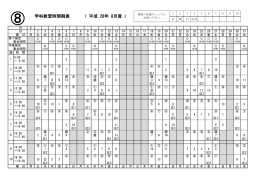 2016年 8月の学科時間割