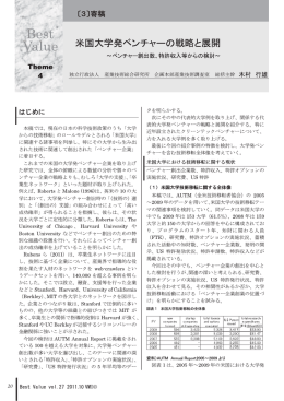 米国大学発ベンチャーの戦略と展開～ベンチャー創出後、特許収入等