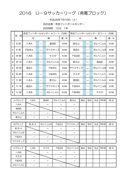 2016 U－9サッカーリーグ（南葛ブロック）