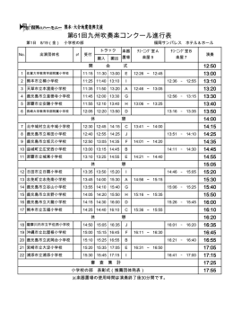 第61回九州吹奏楽コンクール進行表