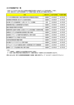 2016年度調達予定一覧 - 原子力発電環境整備機構