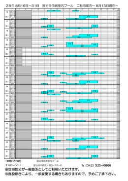 室内プールのコース使用状況はこちら