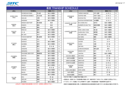 2016/08/04 12:44 香港トランシップスケジュール