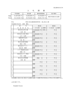 入 札 調 書 - 株式会社 綜企画設計