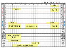 月 日（ ） Rainbow Berries 様 夏季スポーツ祭 （柔道） 竹内 様 日 7 31