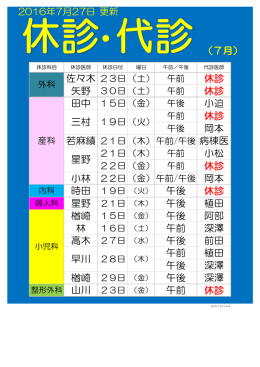 休診案内