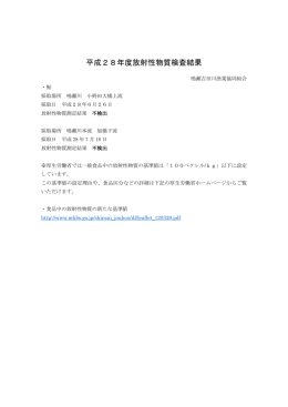 平成28年度放射性物質検査結果