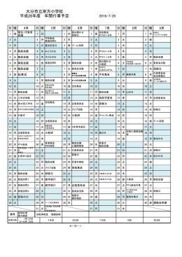 大分市立宗方小学校 平成28年度 年間行事予定