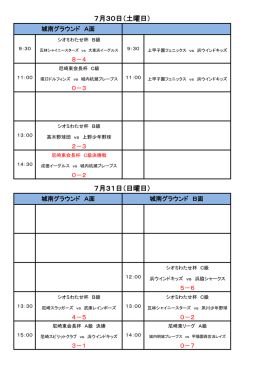 7月30日（土曜日） 7月31日（日曜日）