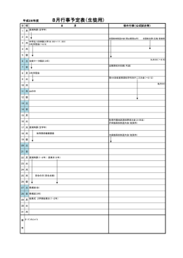 平成28年度 8月行事予定表（生徒用)