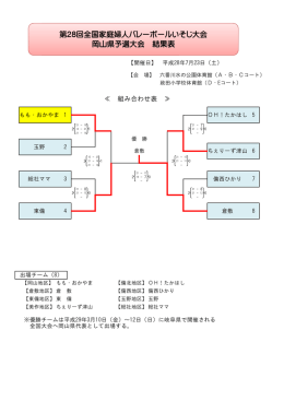 全国家庭婦人バレーボールいそじ大会岡山県予選大会