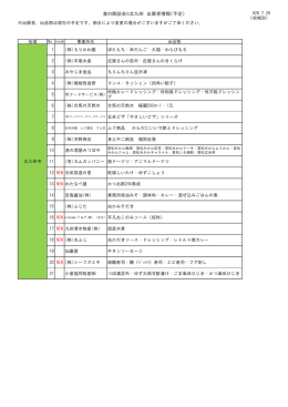 食の商談会in北九州 出展者情報（予定）