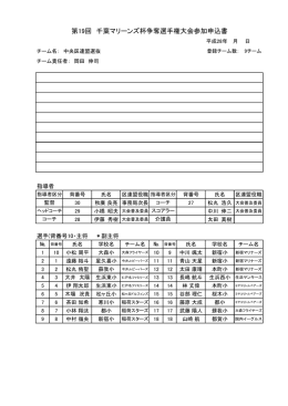 第19回 千葉マリーンズ杯争奪選手権大会参加申込書