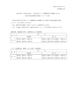 （平成 30 年度） 大学入試センター試験利用入学試