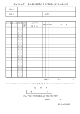 平成28年度 泉佐野市民協技大会（剣道の部）参加申込書