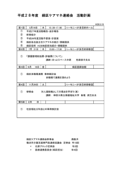 平成28年度 緑区ケアマネ連絡会 活動計画