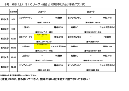 SICリーグ組合せ8月6日
