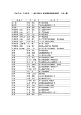 平成28・29年度 「一般社団法人 熊本県臨床検査技師会」役員一覧