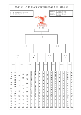 第41回 全日本クラブ野球選手権大会 組合せ